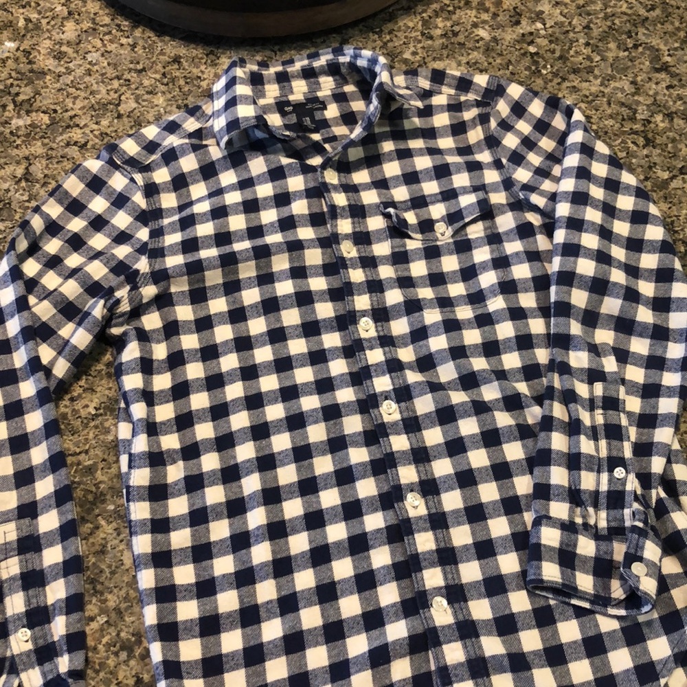 GAP Flannel Button Down - Buffalo Check Blue White